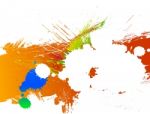 Ink Splashes Background Stock Photo