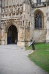 Entrance Of Gloucester Cathedral (sculptures Detail) Stock Photo