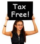 Tax Free On Blackboard Stock Photo