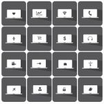 Laptop Icon Set  Illustration  Stock Photo