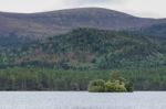 Castle In The Middle Of Loch An Eilein Near Aviemore Scotland Stock Photo