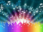 Rainbow Music Background Means Melody Singing And Soundwaves
 Stock Photo