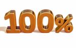 3d Gold 100 Hundred Percent Discount Sign Stock Photo