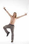 Shirtless Male Dancing Stock Photo