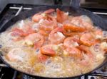 Spot Prawns In Pan Stock Photo