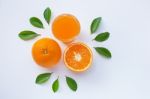 Fresh Orange Citrus Fruit Isolated On White Background Stock Photo