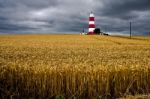 Storm Approaching Happisburg Lighthouse Stock Photo