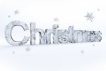 Christmas Ice Written Stock Photo