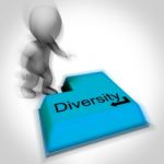 Diversity Keyboard Means Multi-cultural Range Or Variance Stock Photo