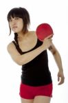 Asian woman playing backhand Stock Photo