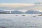 Patong Beach On Twilight Cloudy, Phuket, Thailand. It Is Well-kn Stock Photo