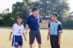 Bangkok, Thailand - Nov 2016: In The Nov 23, 2016. Youth Soccer Match, In Pieamsuwan Elementary School Stock Photo