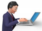 Businessman Working Online Indicates World Wide Web And Biz Stock Photo