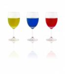 Liquid In Goblet Glasses Stock Photo