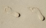 Footprints In The Sand Stock Photo