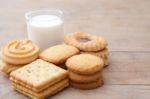 Milk With Cookies Stock Photo