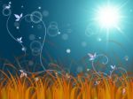 Floral Horizon Background Means Autumn Season Or Brown Grass Stock Photo