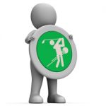 Golf Sign Indicates Golfer Recreation And Golfing Stock Photo