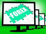 Forex Screen Shows Online Foreign Exchange Or Currency Trading Stock Photo