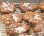 Fresh Glazed Apple Fritters Stock Photo