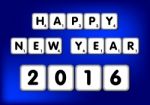 Happy New Year 2016 Scrabble Stock Photo