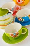 Tea Cup And Pot Stock Photo