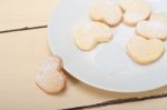 Heart Shaped Shortbread Valentine Cookies Stock Photo