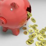 Broken Piggybank Shows Europe Economy Stock Photo