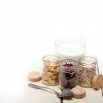 Healthy Breakfast Ingredients Stock Photo