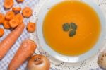 Homemade Carrot Soup Stock Photo