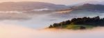 Misty Dawn In Tuscany Stock Photo