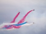 Red Arrows Display Team 50th Anniversary At Biggin Hill Airport Stock Photo