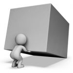 Copyspace Character Represents Man Blank And Boxes 3d Rendering Stock Photo