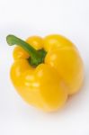 Yellow Sweet Pepper Isolate White Background Top View Stock Photo