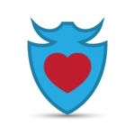  Love Heart Shield Illustration Stock Photo