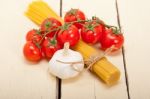 Italian Basic Pasta Ingredients Stock Photo