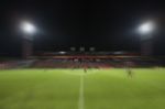 Blur Motion Of Soccer Football Sport Stadium Night Scene Use For Stock Photo