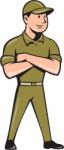 Tradesman Arms Crossed Isolated Cartoon Stock Photo