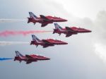 Red Arrows Display Team 50th Anniversary At Biggin Hill Airport Stock Photo