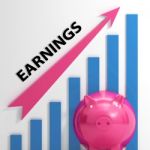 Earnings Graph Shows Company Sales And Income Stock Photo