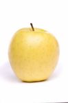 Yellow Apple On White Stock Photo