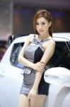 Beautiful Female Presenters Model Of Motor Show Stock Photo