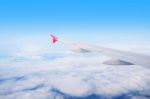 Aircraft Wing On The Clouds Stock Photo