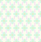 Green Flower And Spiral Seamless Pattern On Pastel Background Stock Photo