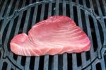 Tuna Steak On Bbq Stock Photo