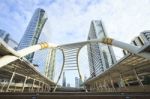 Bridge Link Between Mrt And Bts Mass Transportation In Heart Of Stock Photo