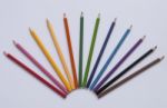 Color Pencil On White Background Stock Photo