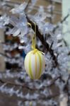 Festive Painted Egg Hanging From A Tree In Arco Trentino Italy Stock Photo