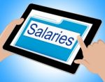 Salaries File Means Files Money And Organized Tablet Stock Photo