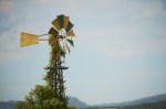 Australian Windmill In The Countryside Stock Photo